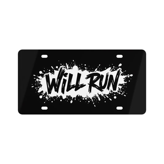 The "WILL RUN" Plate - Black